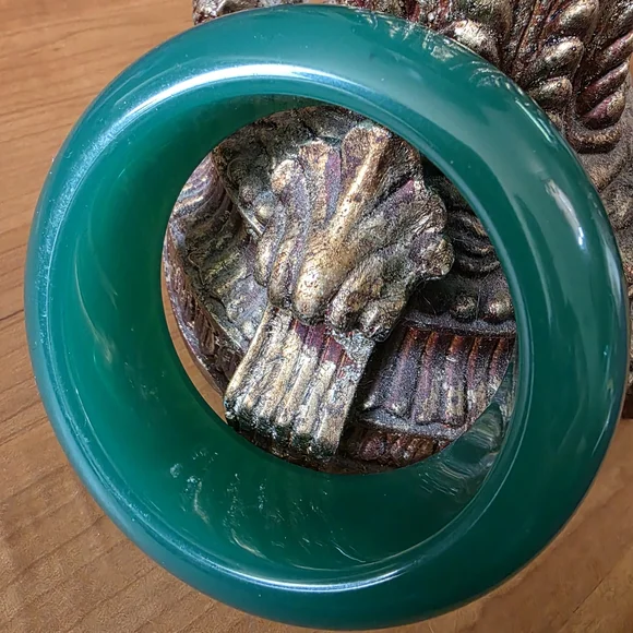 GoGo Old Chunky Bangle Green Retro - Picture 5 of 8